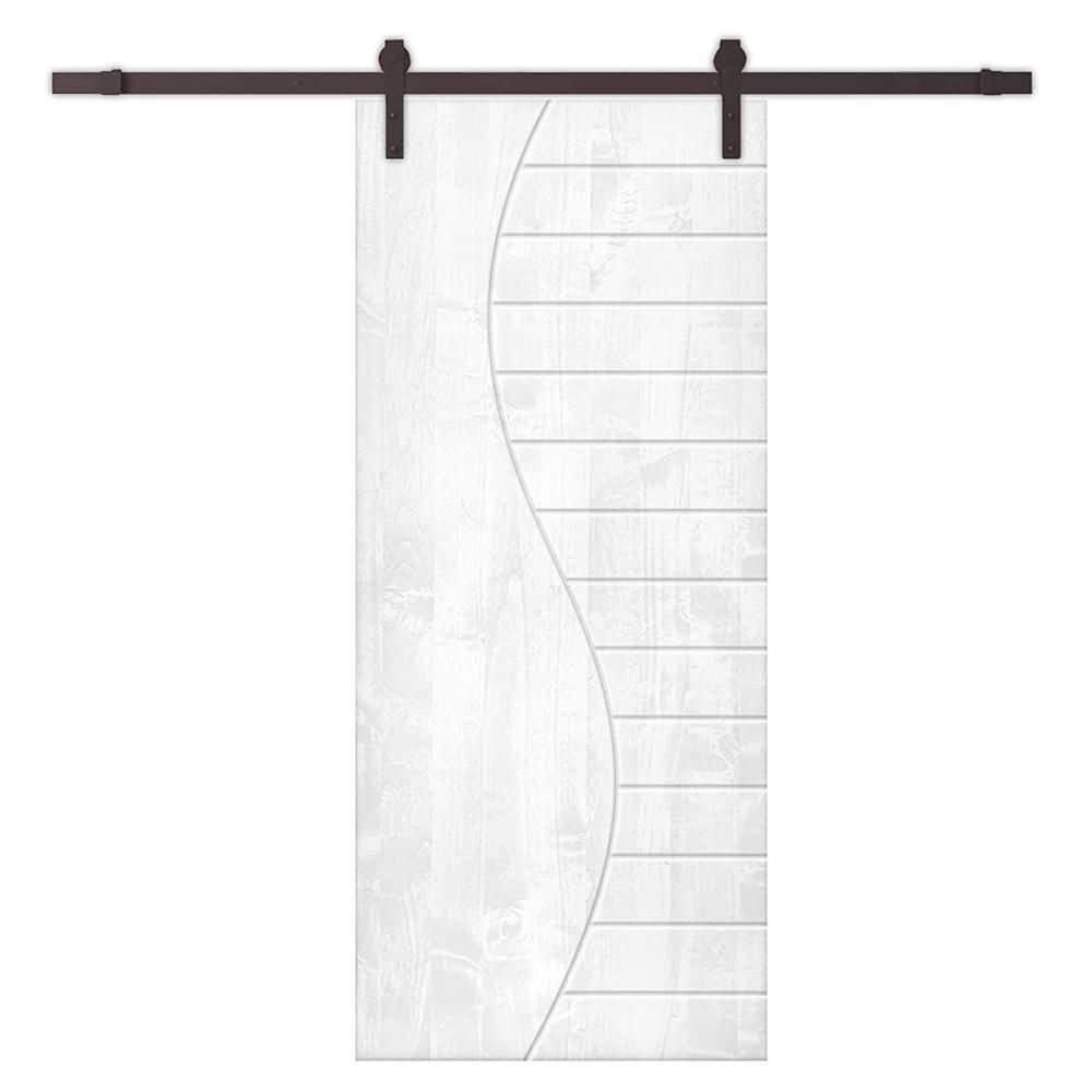 CALHOME 24 in. x 80 in. White Stained Solid Wood Modern Interior