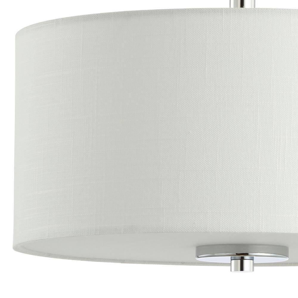 Elegant 18" Chrome Drum Semi-Flush Mount with LED Lighting