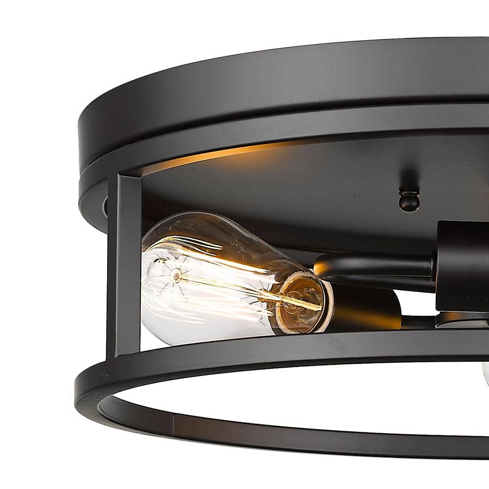 Elysian Gold & Crystal 16" Drum Flush Mount Light for Indoor/Outdoor