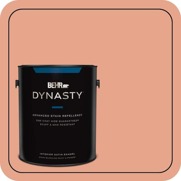 BEHR DYNASTY 1 gal. #M180-4 Priceless Coral Satin Enamel Interior Stain-Blocking Paint & Primer