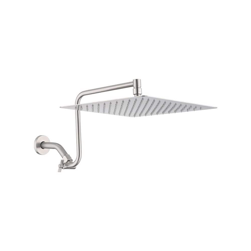 1-Spray Pattern 12 in. Single Wall Mount Fixed Shower Head in Brushed Nicke