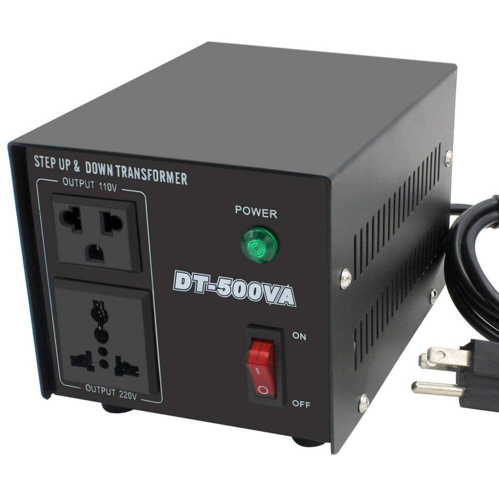 500W Black Copper Step Up & Down Voltage Transformer