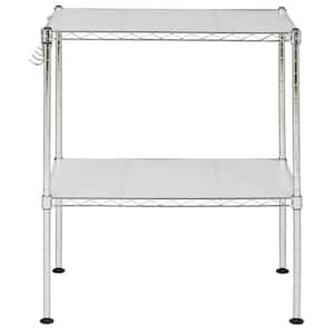 Chrome 2-Tier Carbon Steel Wire Shelving Unit (20 in. W x 24 in. H x 12 in. D)
