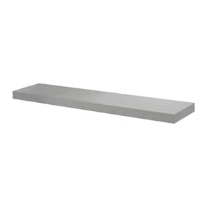 BIG BOY 45.3 in. x 9.8 in. x 2 in. Silver MDF Floating Decorative Wall Shelf with Brackets