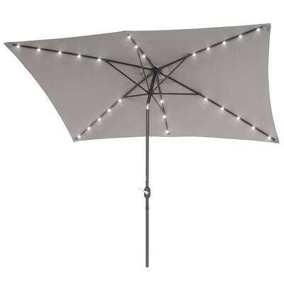Gray - Solar Lighted - Patio Umbrellas - Patio Furniture - The 