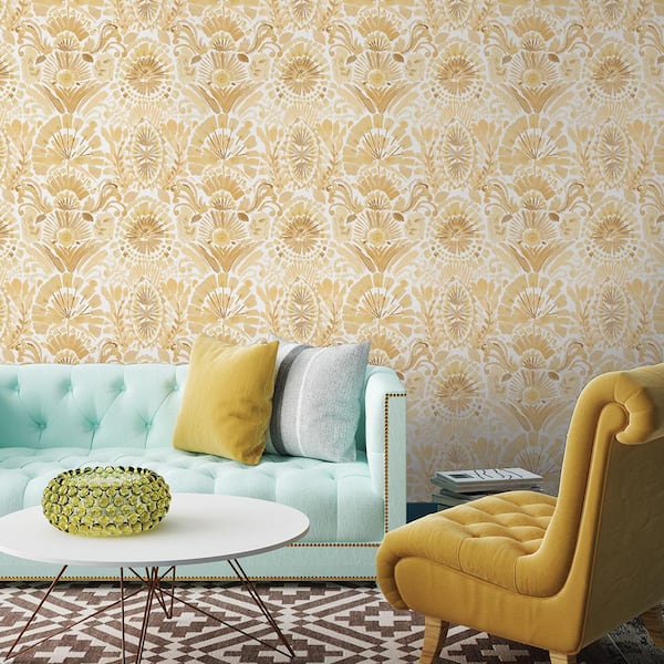 Saffron Sun Bohemia Vinyl Peel and Stick Wallpaper Roll (Covers 28 sq. ft.)