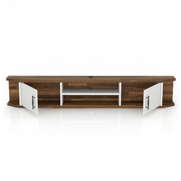 Furniture of America Malinda 71 in. White TV Stand with 2 Cabinets