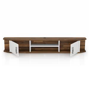 Malinda 71 in. White TV Stand with 2 Cabinets Fits TV's up to 80 in. with Storage
