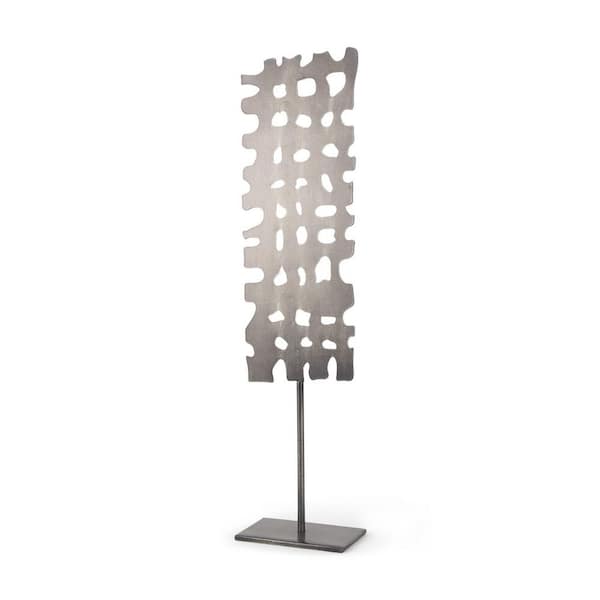 HomeRoots 21 in. Grey Gray Metal Decor Piece