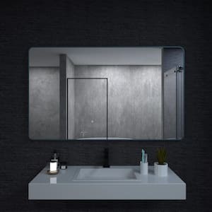 60 in. W x 36 in. H Rectangular Framed Wall Bathroom Vanity Mirror in Navy Blue
