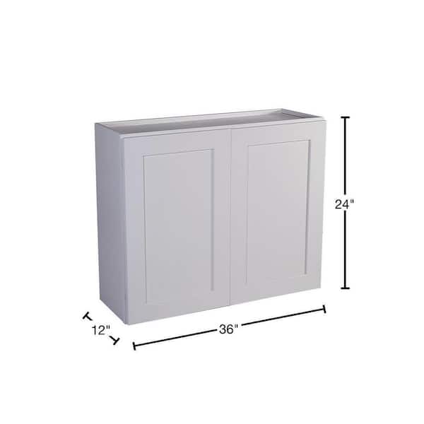 Design House Brookings Solid Wood Assembled Shaker 36 in. x 24 in. x 12 in. 2 Door Wall Kitchen Cabinet W3624 in White