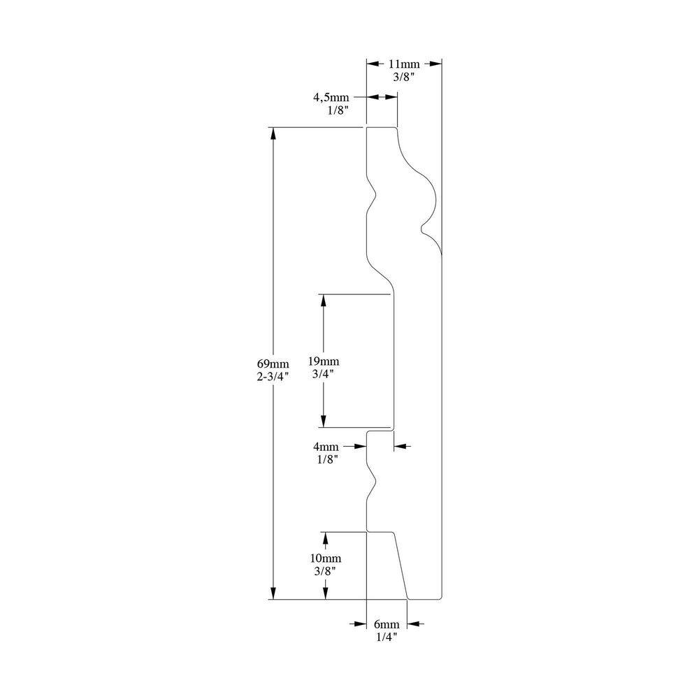 Primed White High Impact Polystyrene Baseboard Moulding Set