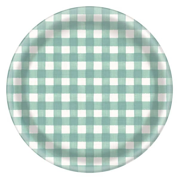 Amscan 13 in. Fall Melamine Checkered Charger (4-Pack)