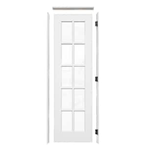 ARK DESIGN 24 in. x 80 in. Left 10-Lite Clear Glass White Wood