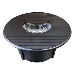 22 in. Cast Aluminum Round Slatted Fire Pit