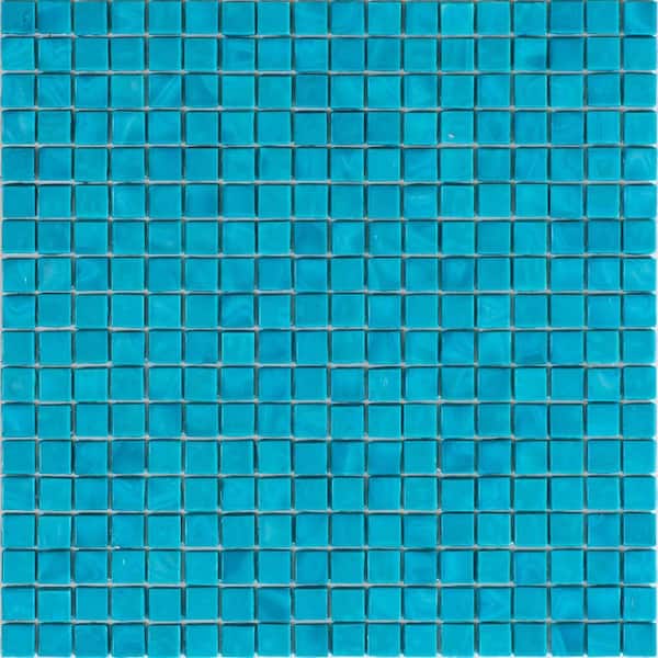 Apollo Tile Skosh 4" x 6" Glossy Dark Blue-Green Glass Mosaic Uniform square Wall and Floor Sample Tile 0.13 sq. ft./Piece (1-Pack)