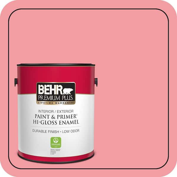 1 gal. #140B-4 Island Coral Hi-Gloss Enamel Interior/Exterior Paint & Primer