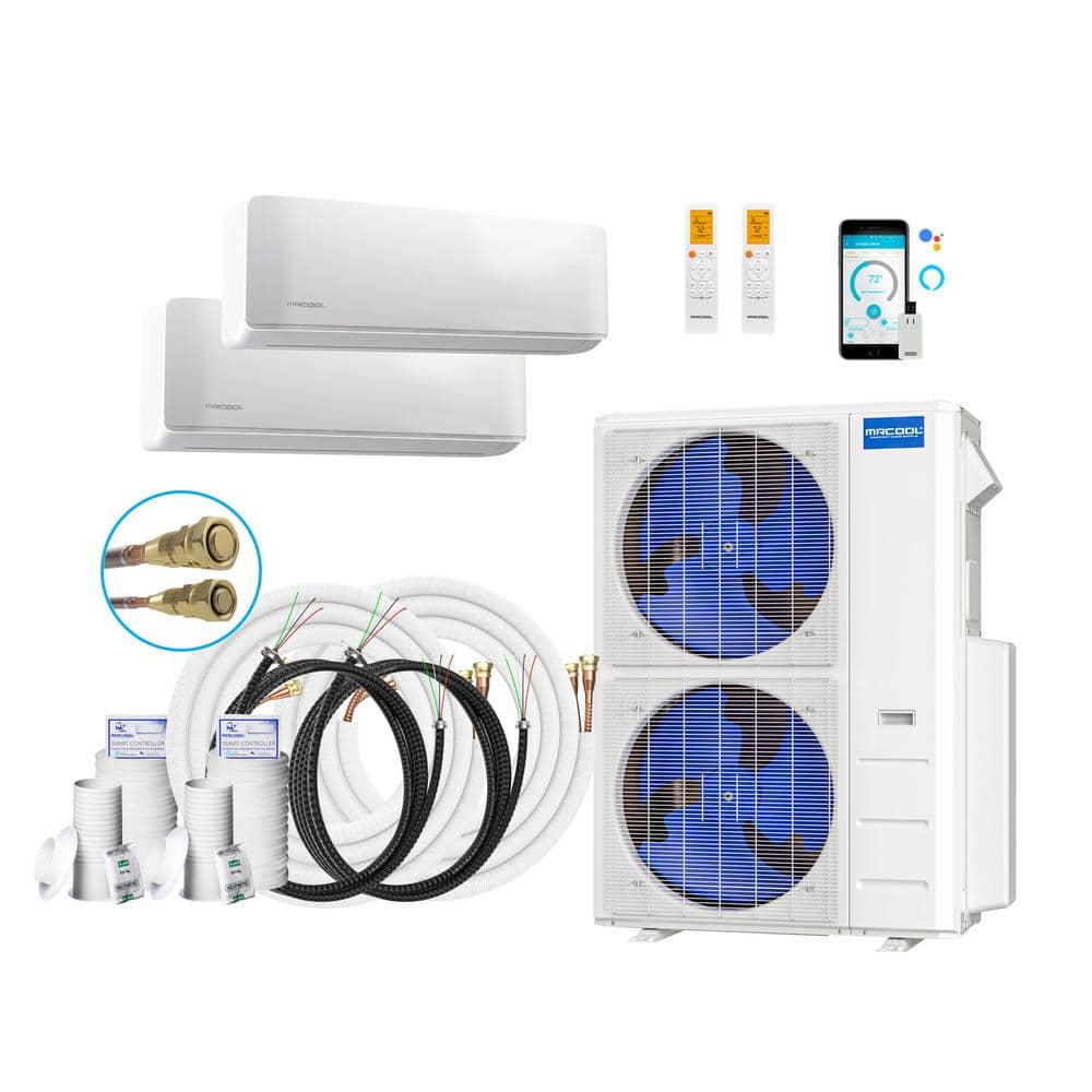 DIY 48,000 BTU 4-Ton 2-Zone 20.5 SEER Ductless Mini-Split AC and Heat Pump with 36K+12K & 66,25ft Lines price history on PriceWatchPro