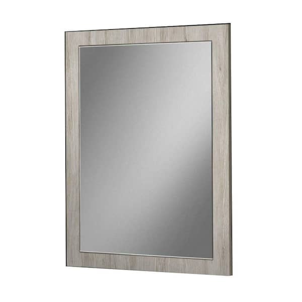 Benjara 1 in. W x 39.3 in. H Wooden Frame Black and Gray Wall Mirror
