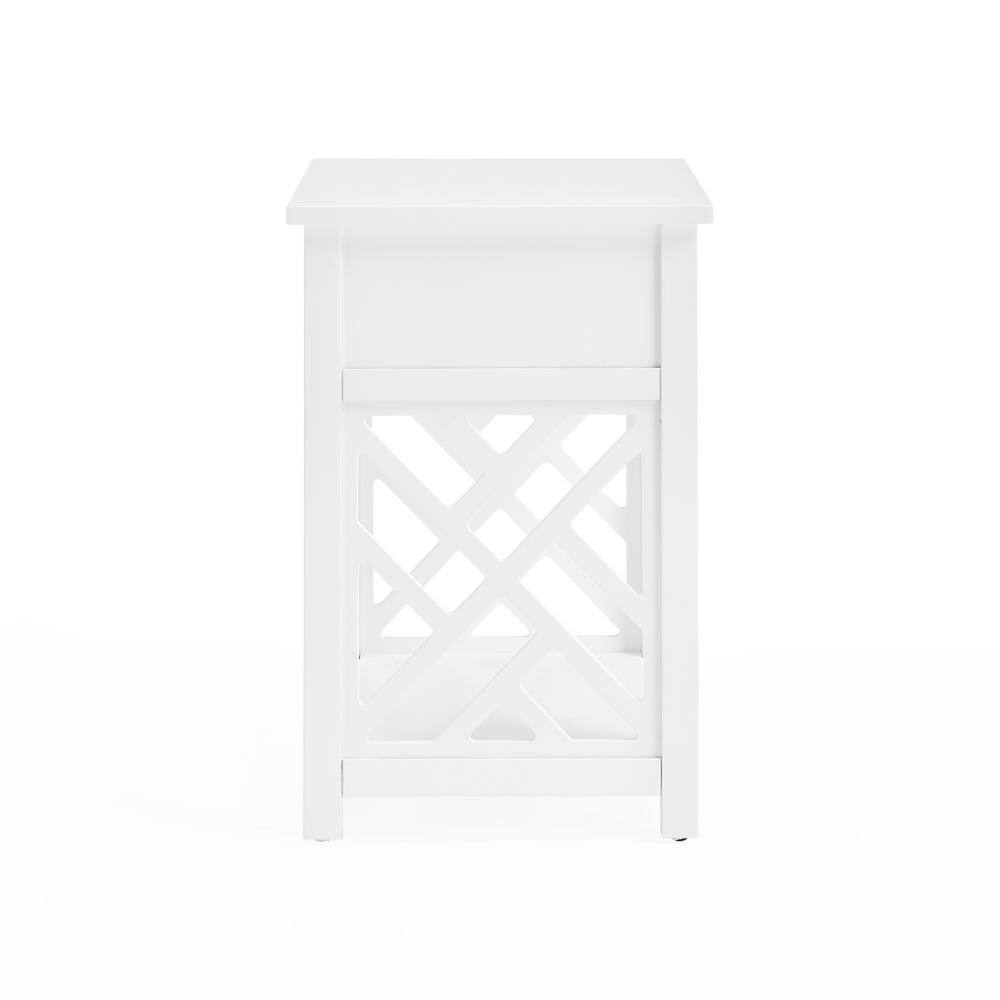 Coventry 15.75'' White Pine End Table with Drawer and Shelf