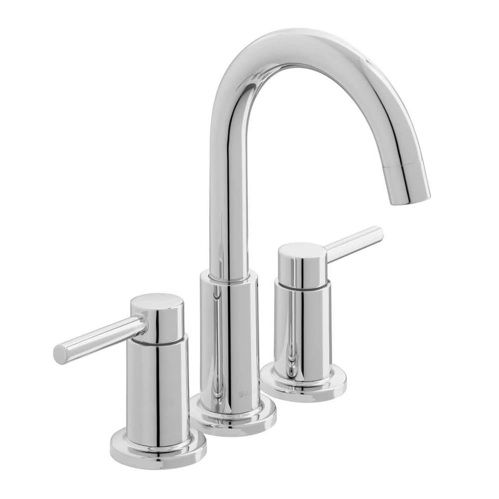 Glacier Bay Dorind 8 in. Widespread 2-Handle High-Arc Bathroom Faucet in Chrome, Grey