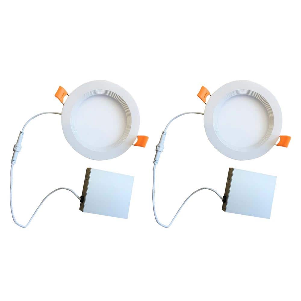 6 in. Canless 4000K, 75-Watt Equivalent, White Round Dimmable Flat LED Rece