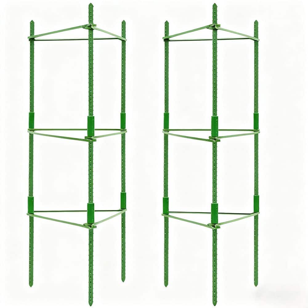 48 in. Adjustable Plastic Tomato Cages, Plant Support for Raised Garden Bed and Climbing Vegetables, Green (2-Pack) price history on PriceWatchPro