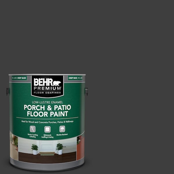 BEHR PREMIUM 1 gal. #AE-54 Molten Black Low-Lustre Enamel Interior/Exterior Porch and Patio Floor Paint