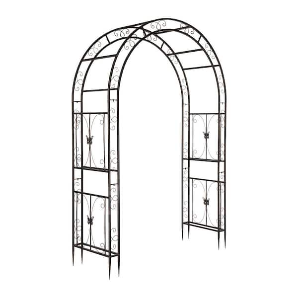 89 in. x 75 in. Garden Metal Arbor for Plant Climbing in Bronze