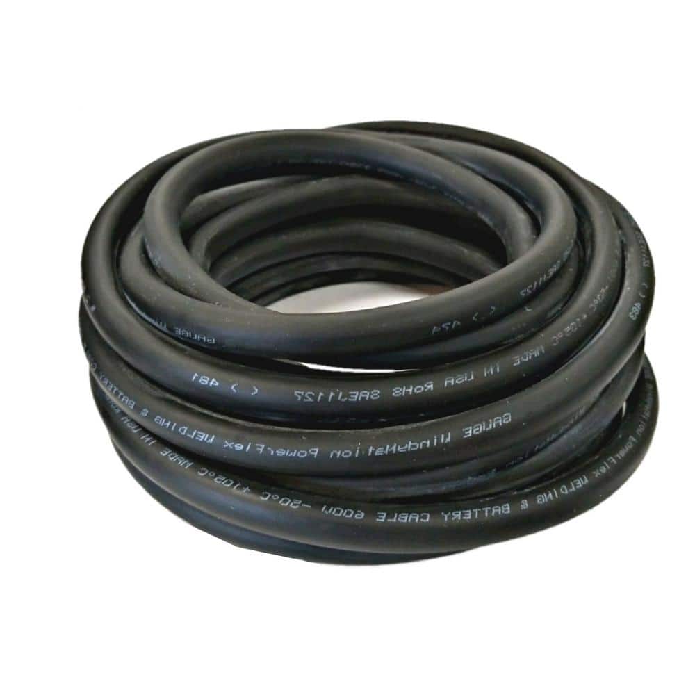 20' FT 1/0 AWG WELDING/BATTERY CABLE 10' BLACK 10' BLUE 600V MADE IN USA COPPER 