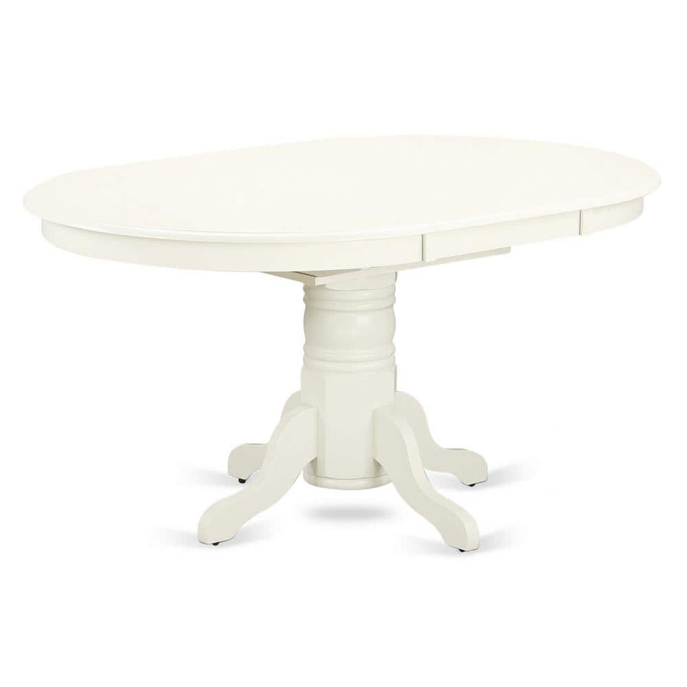 Linen White 7-Piece Oval Dining Table Set with Slatted Back Chairs