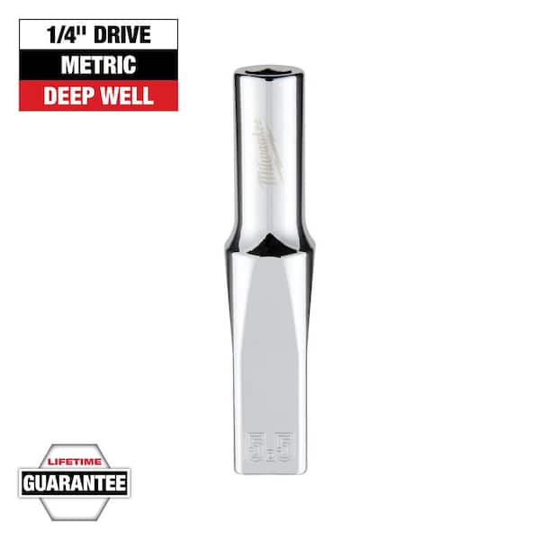 Milwaukee 1/4 in. Drive x 5.5 mm Metric 6-Point Deep Socket