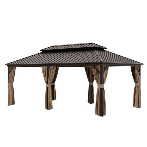 Shade Graphix 20 ft. x 12 ft. Metal Double-Roof Hardtop Gazebo