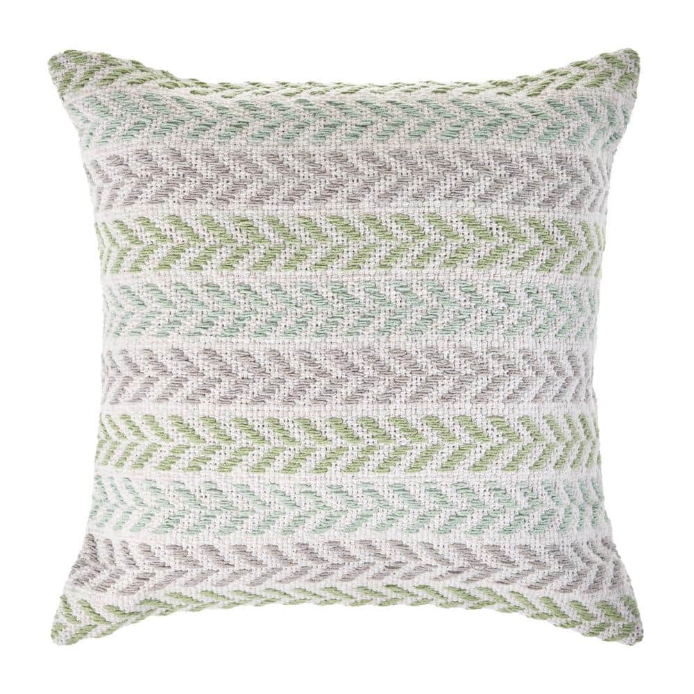 Adina Chevron Lilac and Green 18 in. Standard Indoor Throw Pillow Spring Da
