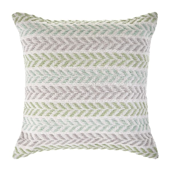 Unbranded Adina Chevron Lilac and Green 18 in. Standard Indoor Throw Pillow Spring Day