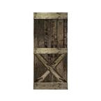 Mini X Series 38 in. x 84 in. Pre-Assembled Espresso Stained Solid Pine Wood Interior Sliding Barn Door Slab