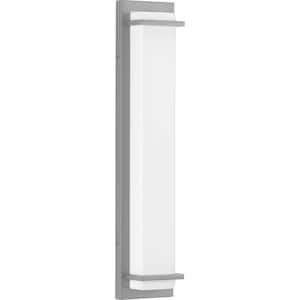Z-1080 LED Collection 2-Light Metallic Gray White Acrylic Shade Modern Outdoor Large Wall Sconce Light