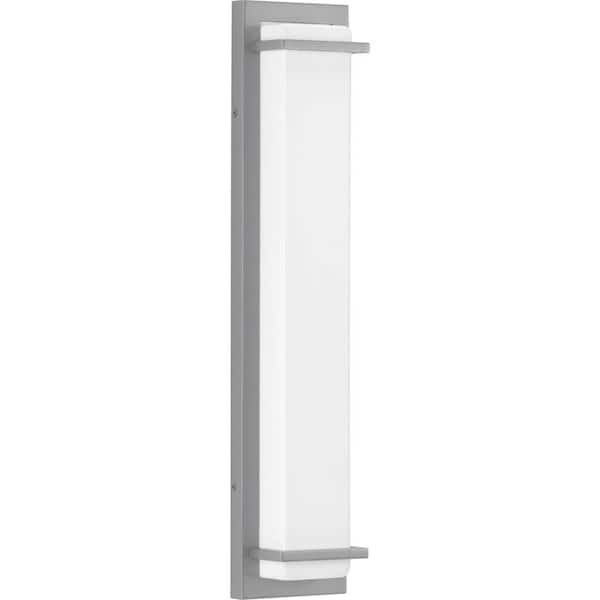 Progress Lighting Z-1080 LED Collection 2-Light Metallic Gray White Acrylic Shade Modern Outdoor Large Wall Sconce Light