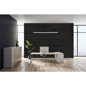 1/8 in. x 4 in. x 12-42 in. Peel and Stick Black Wooden Decorative Wall Paneling (40 sq. ft./Box)
