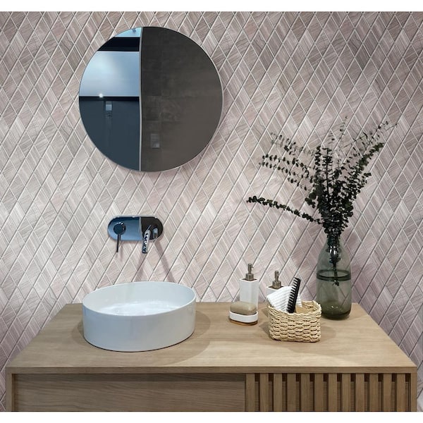 Apollo Tile (Sample) Waterfall Beige and Gray 4-in x 4-in Multi-finish Marble Linear Marble Look Floor and Wall Tile