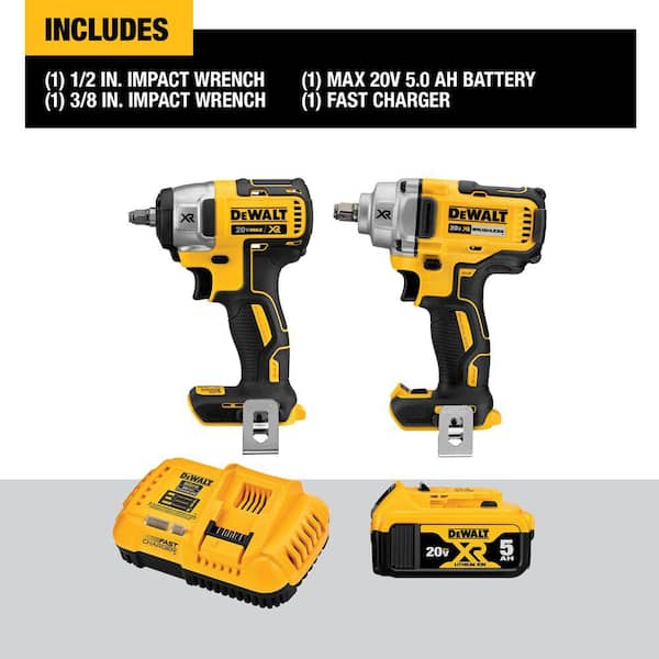 20V MAX XR Cordless Automotive 2 Tool Combo Kit with (1) 1/2 in., (1) 3/8 in. Impact Wrench and (1) 5.0Ah Battery