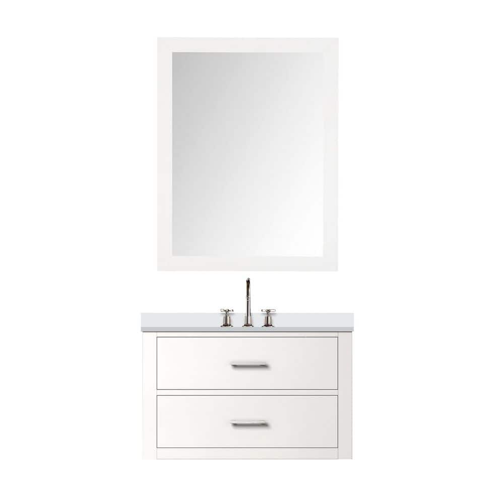 Sherman 30 in W x 22 in D White Single Bath Vanity with Cultured Marble Top, 28 in Mirror and Faucet Set price history on PriceWatchPro
