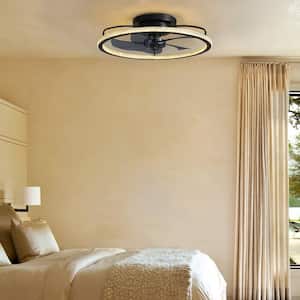 20'' Ceiling Fans with Lights and Remote, Low Profile Flush Mount Small Ceiling Fan for Bedroom