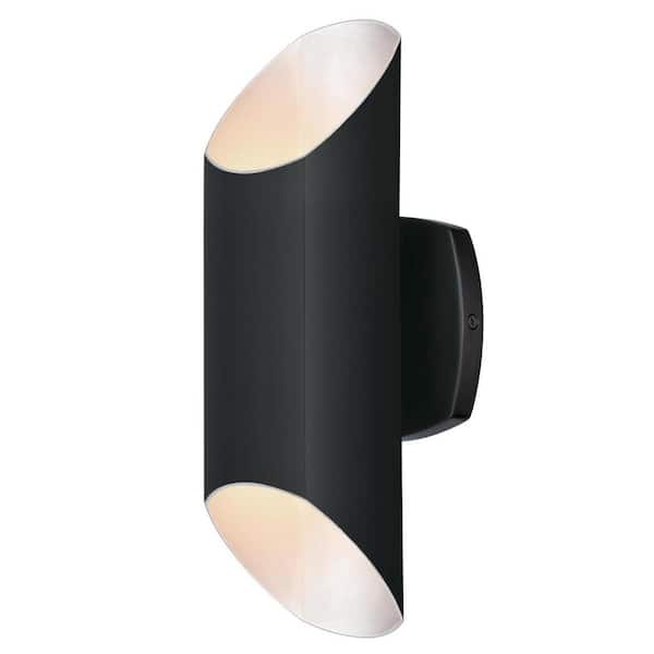 Westinghouse Carson 2-Light Matte Black LED Outdoor Dimmable Wall Cylinder Light