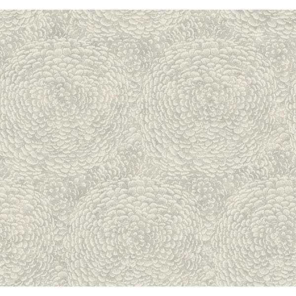 60.75 sq.ft. Off White Floret Wallpaper