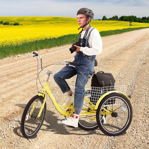 VEVOR Adult Tricycles Bike 20 in. 3-Wheeled Bicycles 3 Wheel Bikes