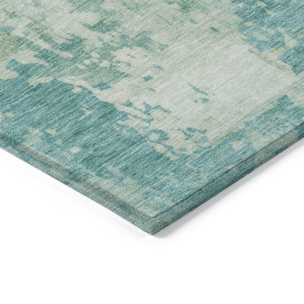Chantille Machine Washable Indoor/Outdoor Abstract ACN2142 Teal 1 ft. 8 in. x 2 ft. 6 in. Accent Rug