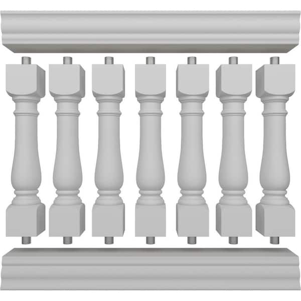 Ekena Millwork Fiberthane Oxford Balustrade 48 in. L x 42 in. H Fiberglass Railing Kit