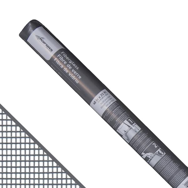 48 in. x 25 ft. Gray Fiberglass Screen Roll for Windows and Door