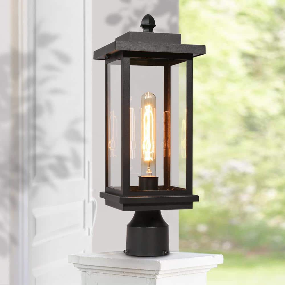 LNC Modern Farmhouse Black Outdoor Hanging Lantern 1-Light Coastal Pendant  with Seeded Glass Shade for Covered Patio Porch NA7NNFHD1254P47 - The Home  Depot